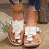 Fashion Flower Clip Toe Wedges Sandals Women Summer Plus Size 36-43 Thick Sole Slippers Woman Lightweight Vacation Beach Flip Flops