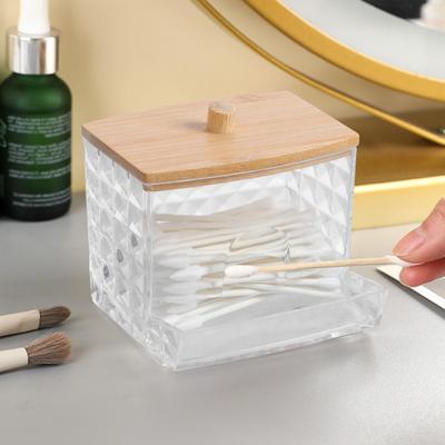 Cotton Swab Storage Box Cotton Ball Holder Transparent Dustproof Large Capacity Toothpicks