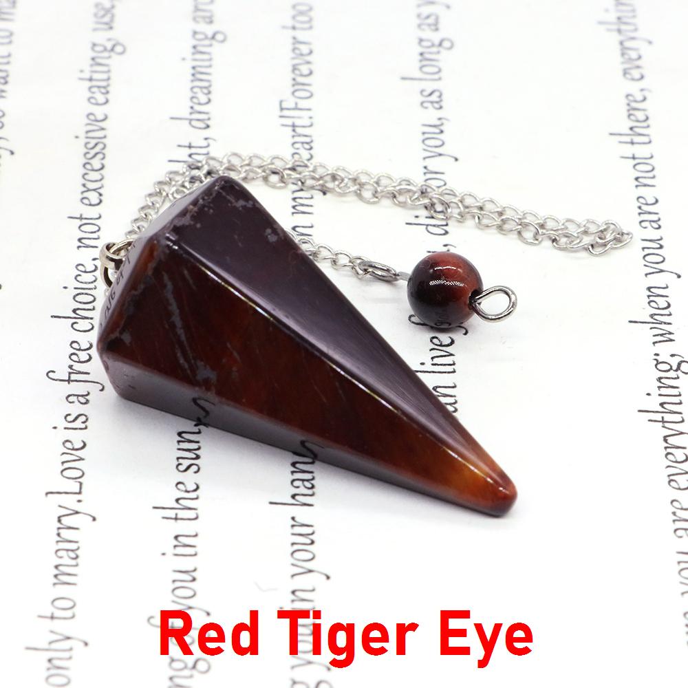 Natural Stone Reiki Healing Pendulum,For Dowsing Spiritual Divination Cone Crystal Quartz Pendulos Small Size Necklace Jewelry