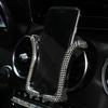 Rhinestone Bling Car Phone Holder, Girls Universal Auto Diamond Air Vent Mount Car Crystal Accessories for Women