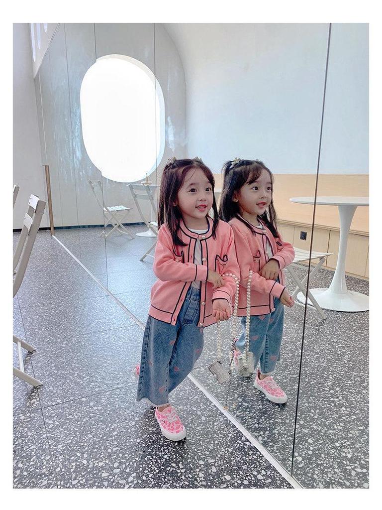 Girls' Love Embroidery Casual Jeans EJ308