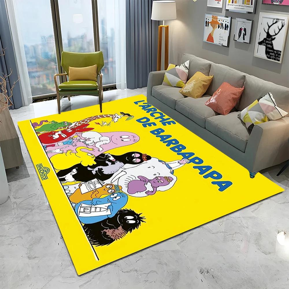 Tappeto Cartoon Anime Famiglia Barbapapa per Casa Soggiorno Camera da Letto Divano Zerbino Decorazione, Tappeto per Area Bambini Tappetino Antiscivolo
