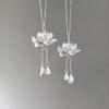 Lotus Tassel Necklace For Women Elegant Lotus And Seedpod Pendant Minimalist Luxury Small Batch Necklace