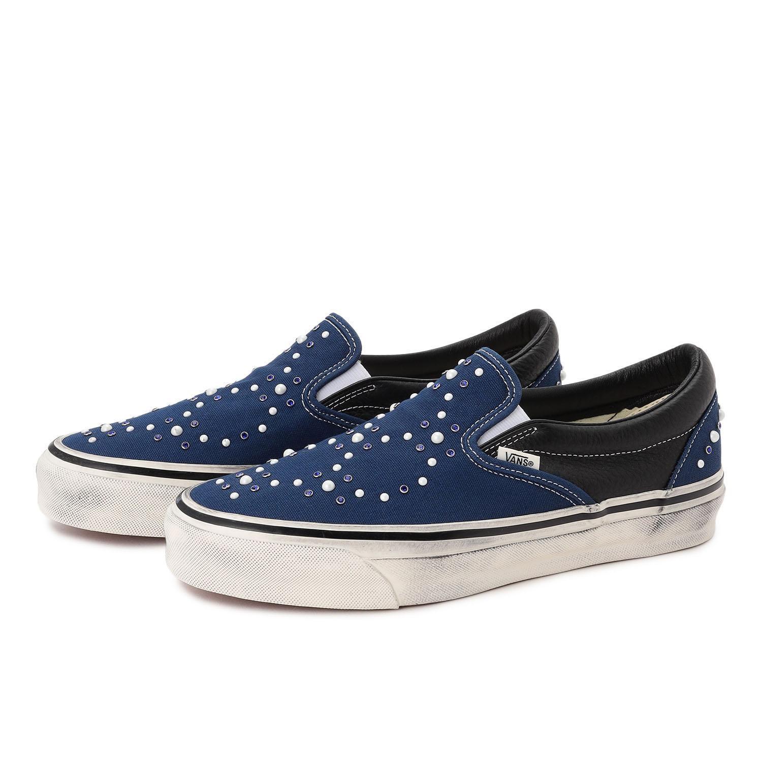 VN000D9PIND Vans Premium Classic Slip-On Pearlized Pack Indigo Blue (Men s) 5.5