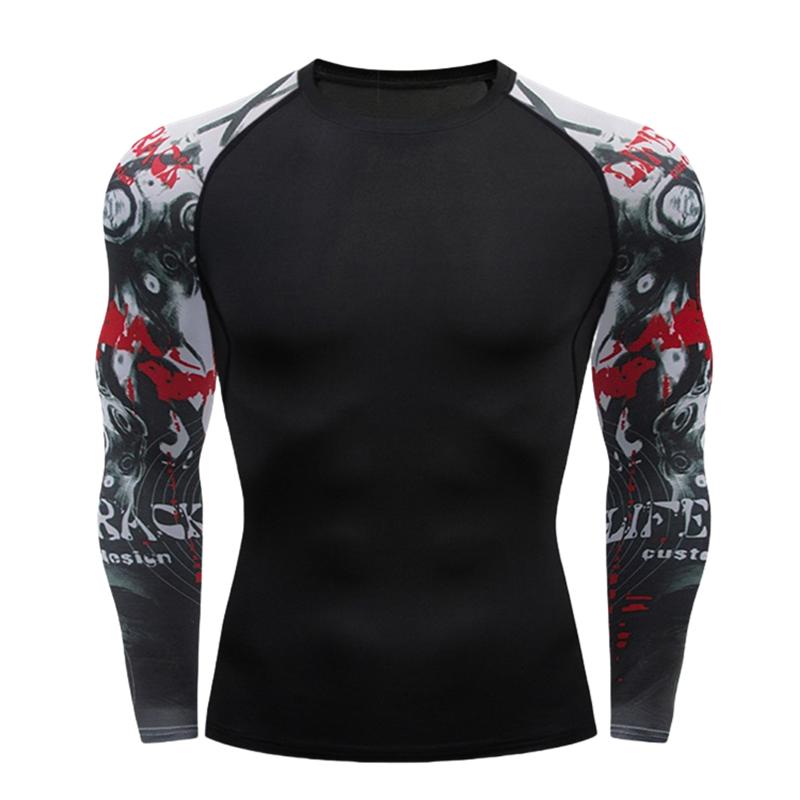 MMA T-shirt Men's Rashguard Long Sleeve Muay Thai T-shirts Gi BJJ Jiu Jitsu MMA Compression Shirt Fitness Gym Boxing Jerseys