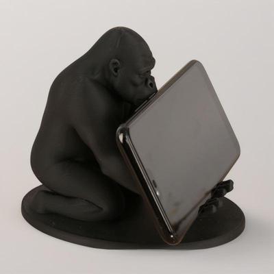 3D Geprinte Gorilla Telefoonhouder - Mat Zwart, Leuk & Creatief Ontwerp