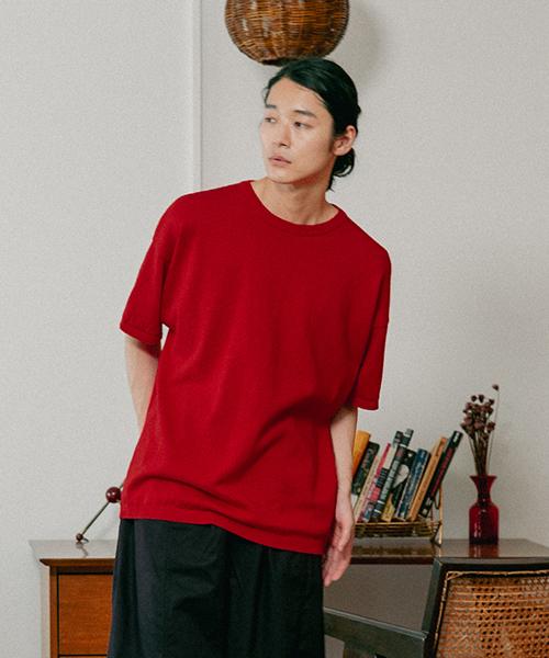 Mallen Unisex Short Sleeve Knit Tee Red