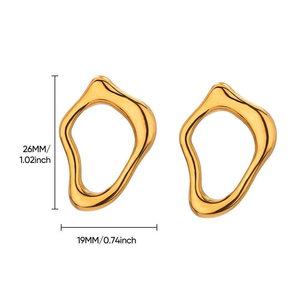 Irregular Butterfly Stainless Steel Stud Earrings For Women Gold Color Cute Wedding Aesthetic Geometric Earring Jewelry Gift Bff