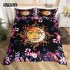 Sun and Moon Duvet Cover Set King Size Purple Liac Dream Catcher Star Bedding Set for Kids Children 2/3pcs Bohemia Quilt Cover