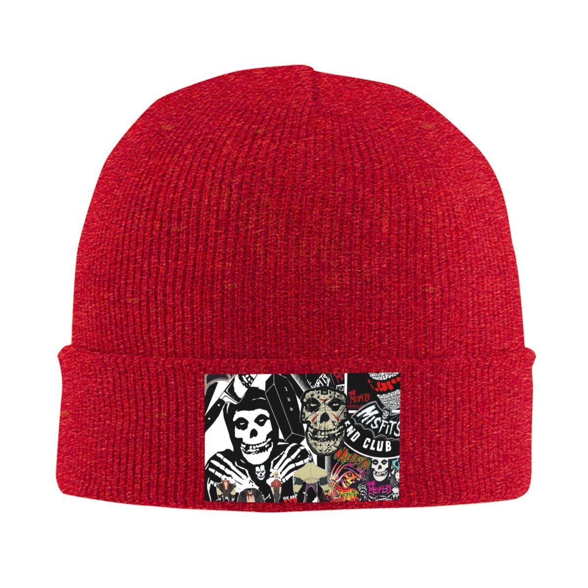 Misfits Skull Warm Knitted Cap Hip Hop Bonnet Hat Autumn Winter Outdoor Beanies Hats for Unisex Women Adult One Size