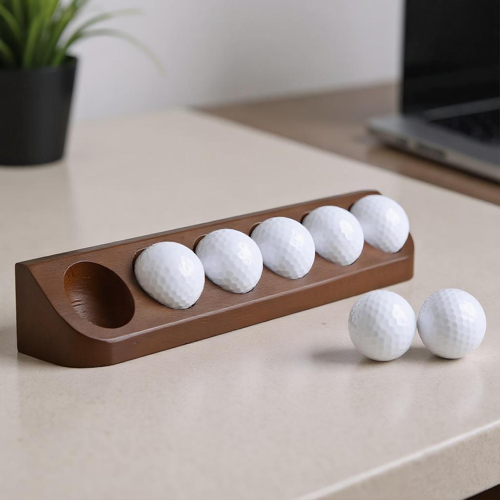 Holz Golfball Sammelbox 6 Löcher Holz Golfball Aufbewahrungshalter Golfer Enthusiast Sammlerschrank Regal Dekoration