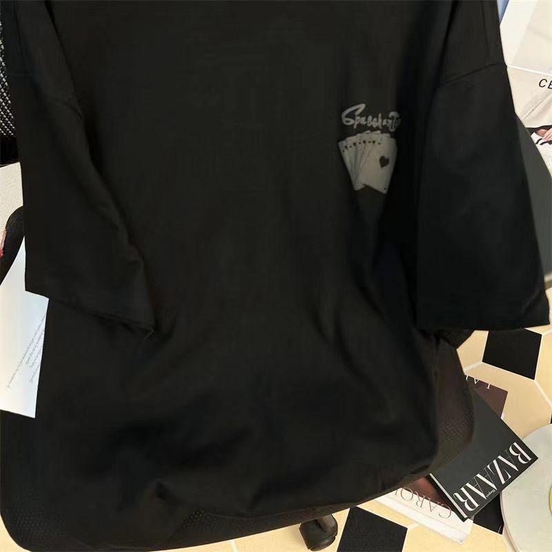 Summer Personalized Printed Short Sleeved T-shirt Loose Slimming Half Sleeved T-shirt Top Summer Top Half-sleeve