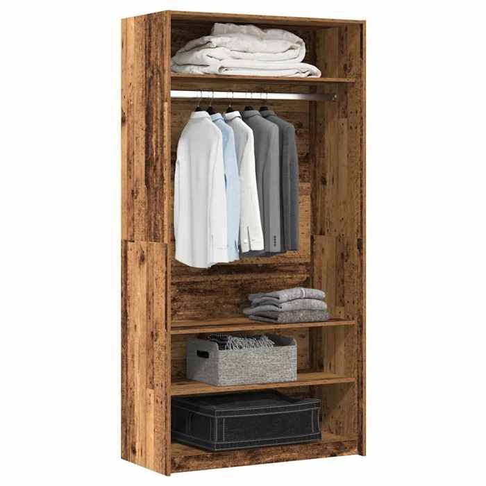 VidaXL Wardrobe Old Wood 100x50x200 Cm Engineered Wood 3318624
