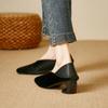 New Autumn Winter Leopard Print Single Shoes for Women with Thick Toe Plus Size High Heels Women Shoes