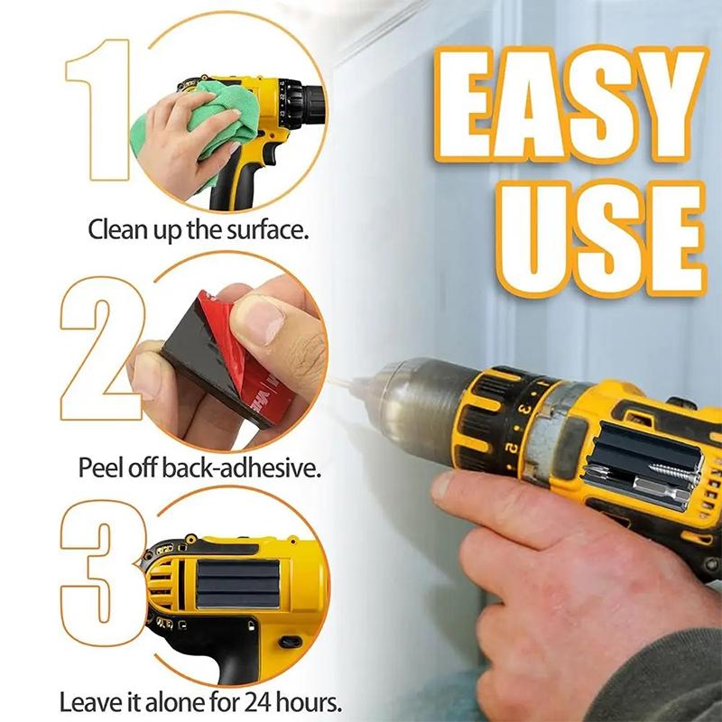 Magnetic Bit Holder 3 Holes Screwdriver Bit Holder Drill Bit Stand Storage Case with 3M Adhesive Tape Power Tools Accessories