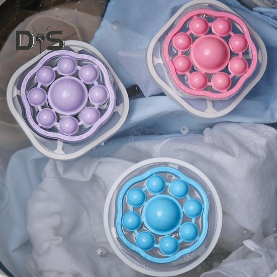 3-teiliger Haarentferner für Waschmaschinen, schwimmender Haarfilter-Netzbeutel, zur Entfernung von Wäsche, klare Abflussverstopfung, Schmutzsammler