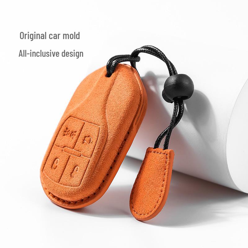 Maserati Key Case: Premium Suede Shell for Levante & Ghibli