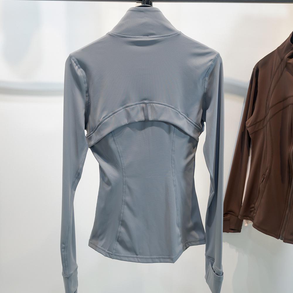 Women's New Stand Collar No Mesh Jacket – High Elastic, Moisture-Wicking, Slim-Fit Top