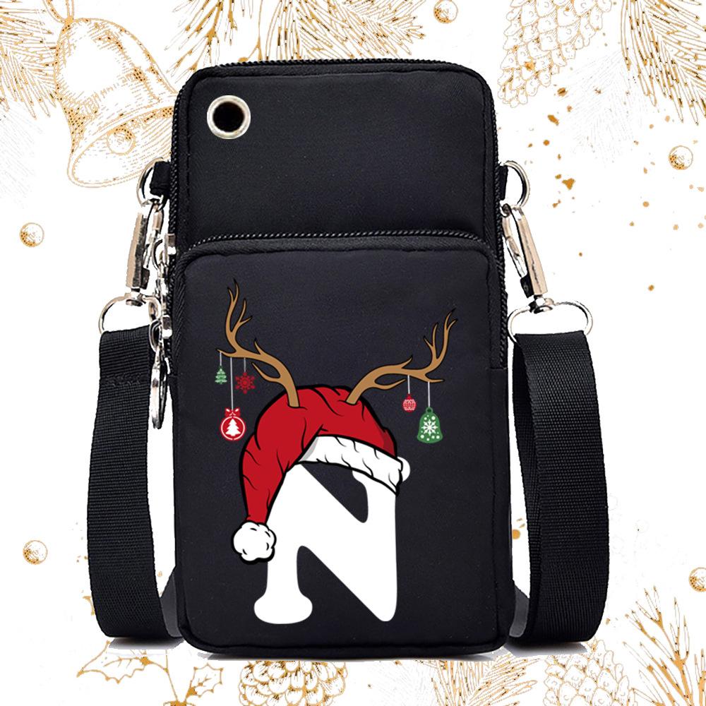 Lightweight Casual Portable Messenger Bag Multifunctional Christmas 26 English Letter Printing