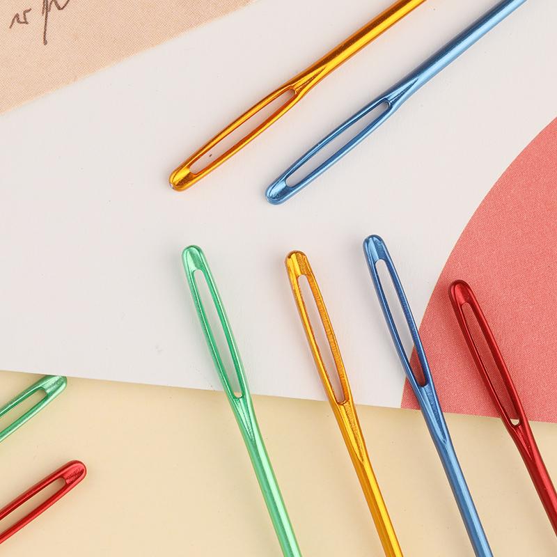 Fenrry 2 Stück 7cm Nähnadeln mit großem Öhr für Anfänger Bunte Lernnadeln Garnnadeln SKC Stopfnadel für Näharbeiten