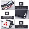 Leather Car Logo Men Wallet ID Credit Card Holder License Bag Gift For Mitsubishi Outlander Lancer Cross Colt Xpander Mirage