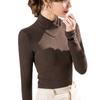 Herbst- und Winter-Damen-Bottom-Shirt mit V-Ausschnitt, Dralon im Inneren der doppelseitig gepolsterten, warmen Langarm-Tops