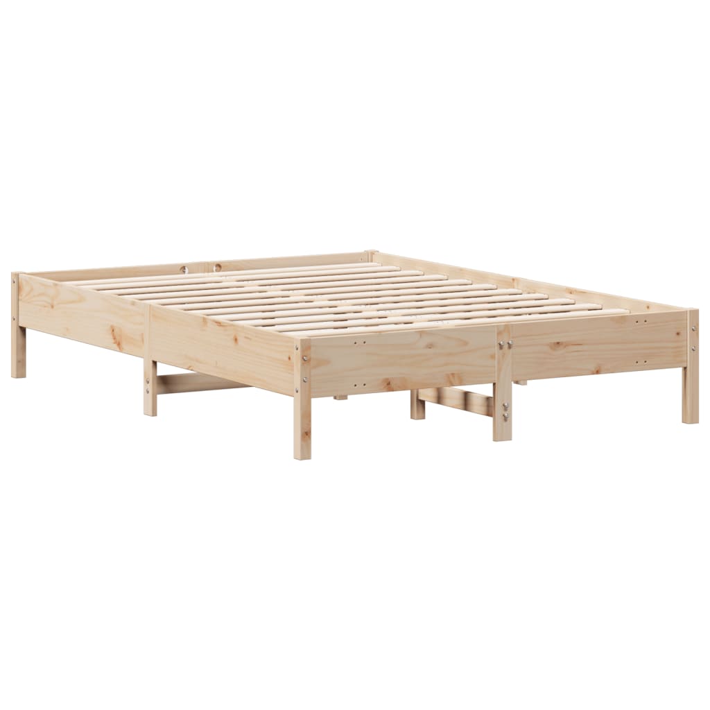 Solid Wood Bed Without Mattress 150x200 Cm Pine Wood