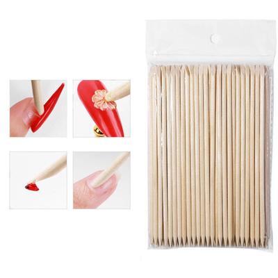 100 pçs/conjunto Design de Nail Art 4 Tamanhos Diferentes Palitos de Laranjeira Empurrador de Cutícula Removedor Ferramentas de Manicure