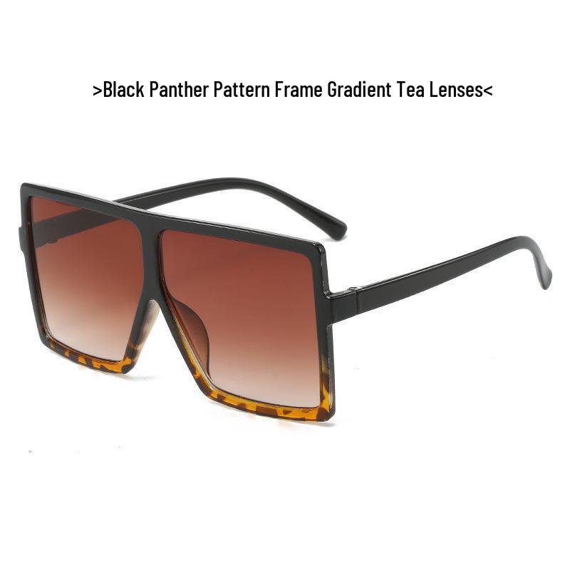 Trendy European American Square Sunglasses with Large Multicolor Frames