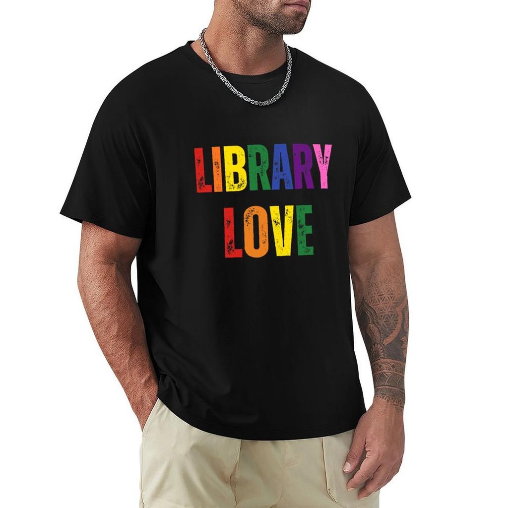 Rainbow Library Love Tshirt Casual Basic Short Sleeve Tshirt