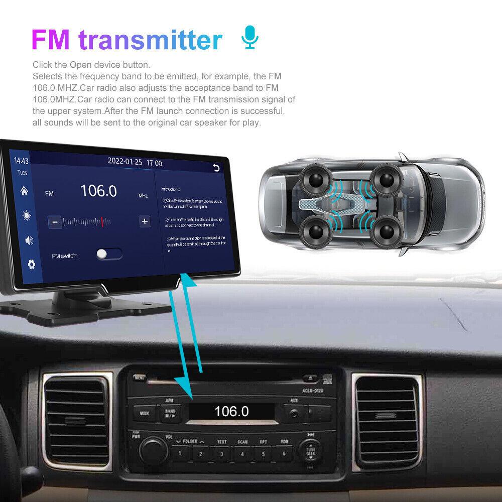 4K Ultra HD Wireless CarPlay Unit, Built-In Optical Sensor WiFi GPS Navigator + Dual Recording Vehicle Dashcam