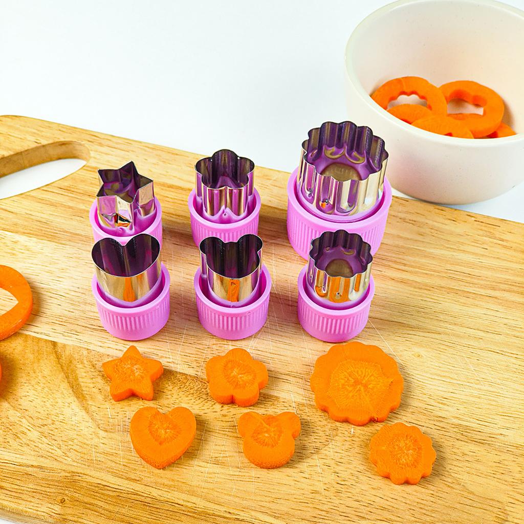 6/8/10/12 Pcs Vegetables Cutter Flower Animal Cartoon Shape Mold Fruit Cake Cookie Cutting Mold Kids Food Baking Styling Tools
