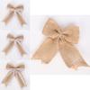 Christmas Bow Decor With Linen Fabric Handmade Holiday Diy Home Party Supplies