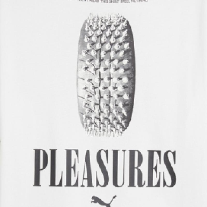 Puma Puma X Pleasures Graphic Short Sleeve Tee   White  624096 02