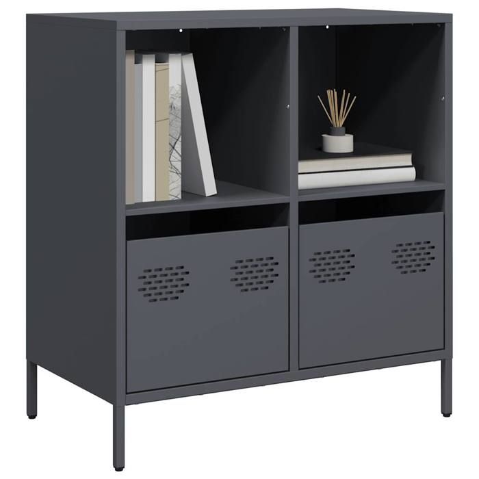 VidaXL Buffet anthracite 68x39x73,5 cm acier laminé à froid, meuble de rangement, meuble de rangement de cuisine, meuble de 851360