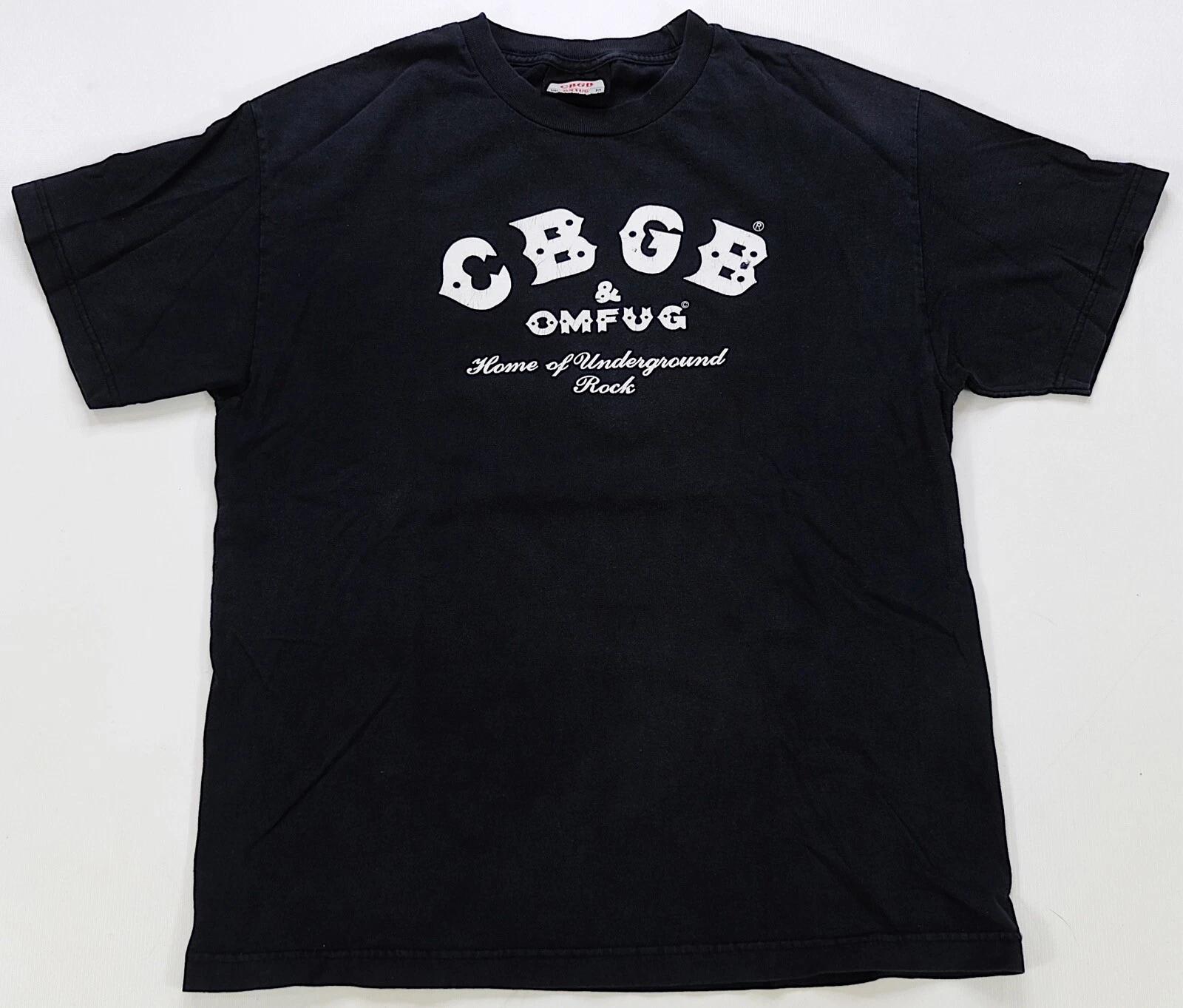 Rare VTG CBGB & OMFUG Home of Underground Rock Graphic T Shirt 90s Music Black XL