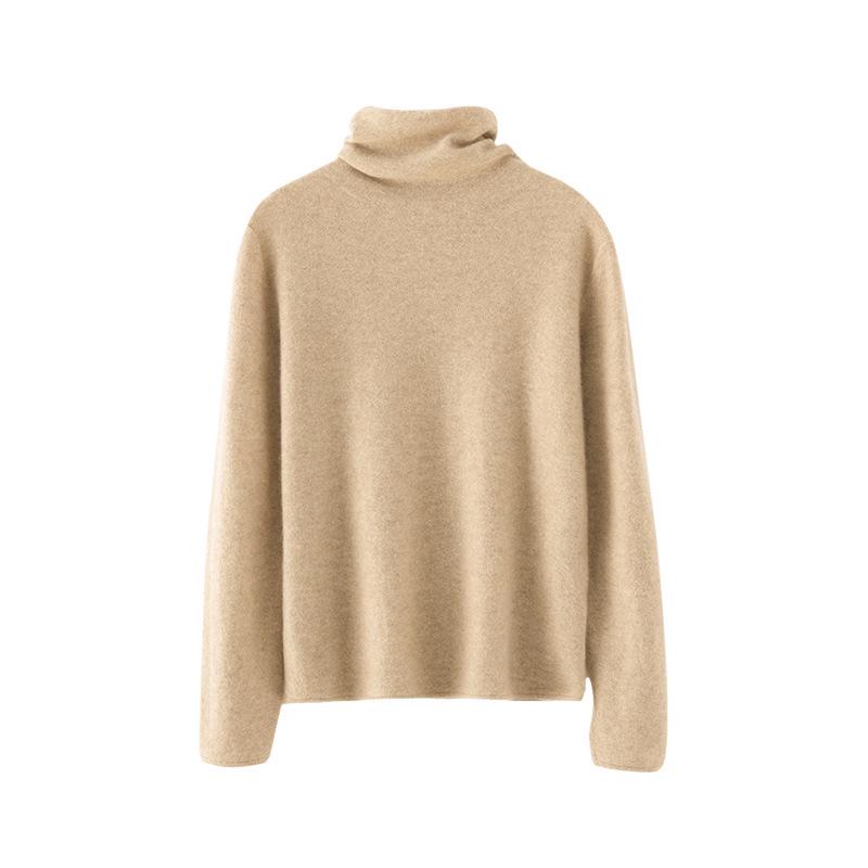 Women's High Neck Cashmere Sweater - New Autumn/Winter Arrival, Casual Knit Base Layer