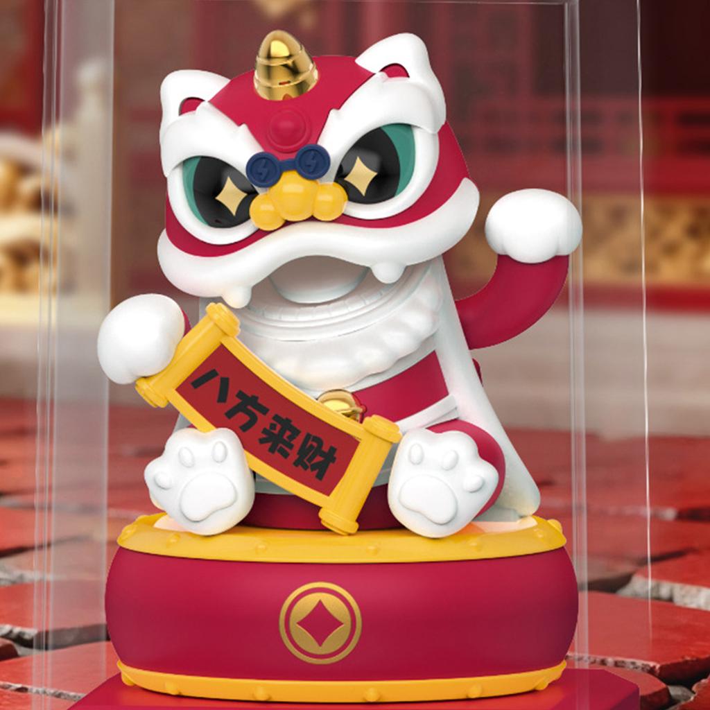Solar Lucky Lion Figurine Chinese Cultural Home & Car Decor for Housewarming and Festivals