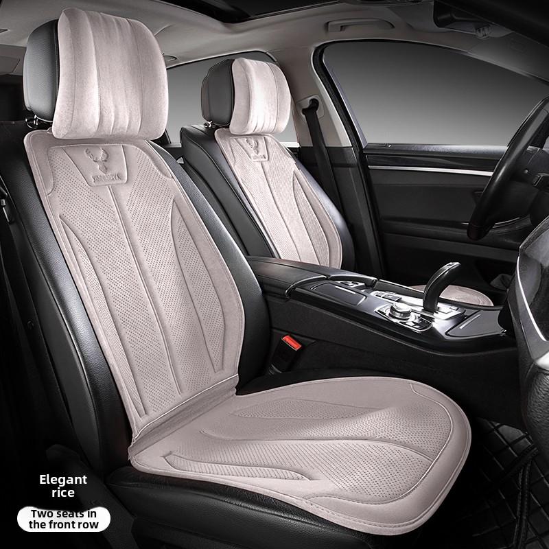 Suede Seat Cover Universal Four Seasons Cars Seats Covers Breathable Seat Non-slip Luxury Car Rams Latex Seat Cover with Pillow