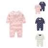 Baby Long Sleeve Cotton Romper With Bow For Toddler Crawling And Play