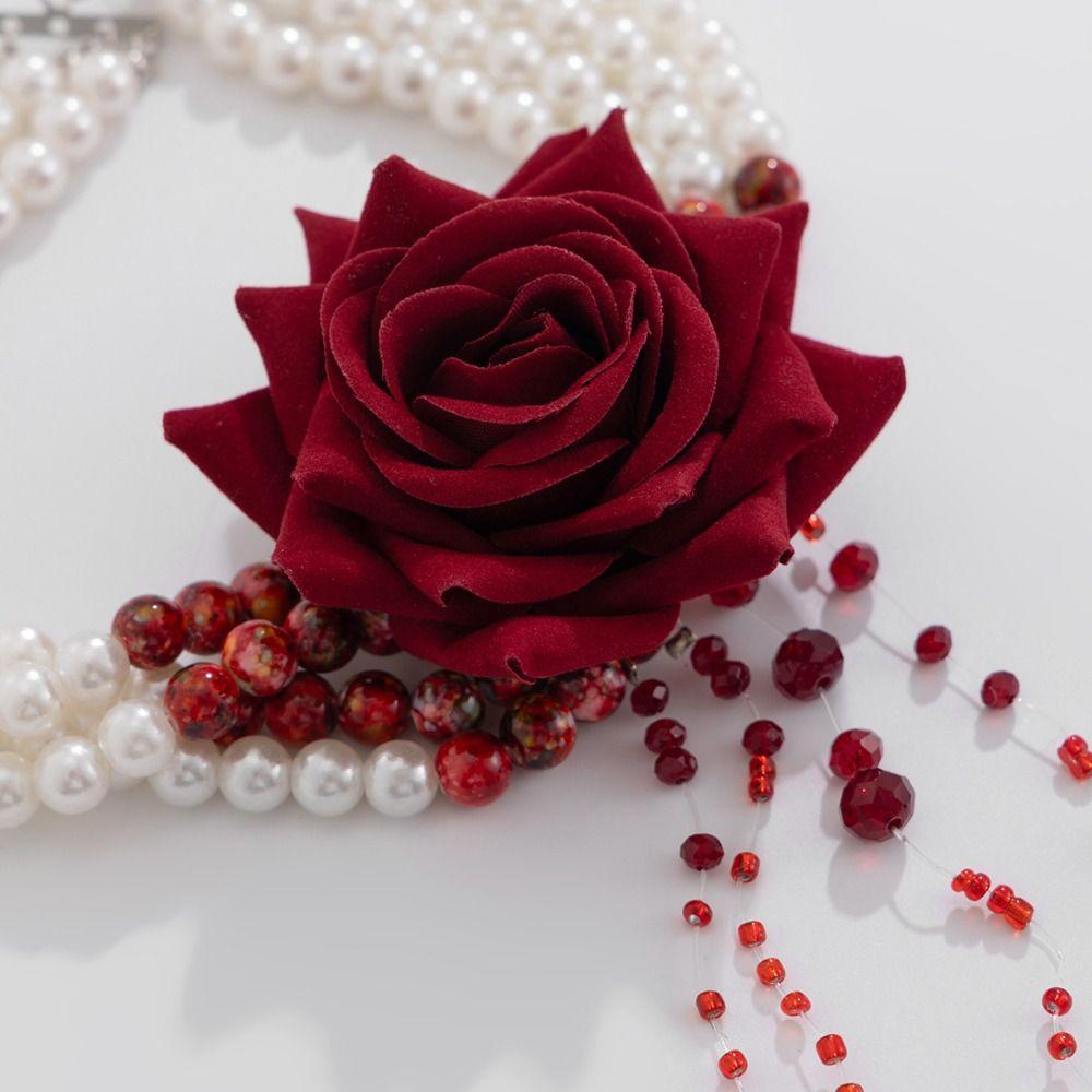 Jewelry Accessories Baroque Rose Necklace Nail Rings with Bracelet Finger-cot Bracelet  Party