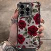 Transparent floral pattern phone case suitable for iPhone 17 16 15 14 13 12 11 Pro/Max/Plus anti drop and shockproof back cover