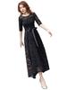 EightSTAR Dress Long Lace Wedding Dress with and Perfect for and Guest Outfits Size Women's Sleeves, A-Line, Lace, Recitals, Graduations, (Black, XL)