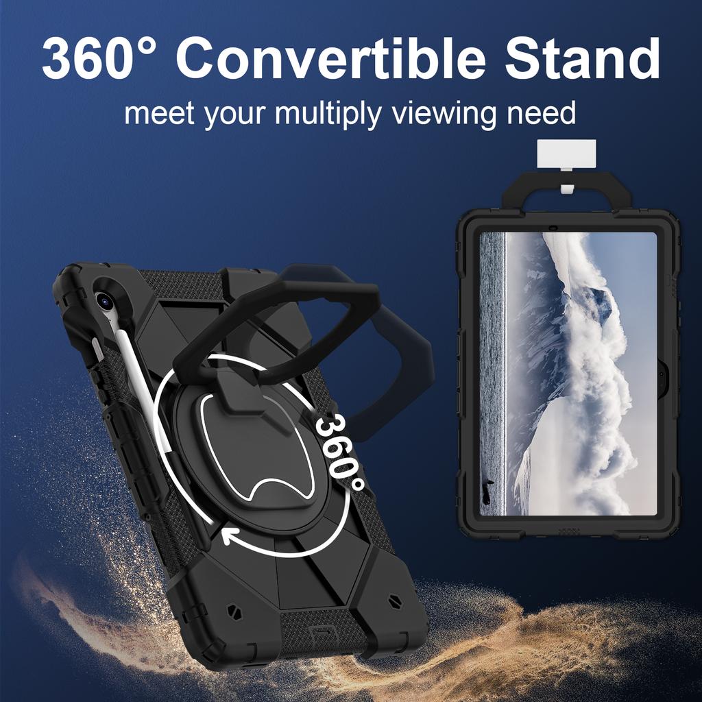 Silicone Armor Case For Samsung Galaxy Tab S9 11inch S9FE S10FE 10.9'' S10Lite 2025 Rotating Kids Stand Tablet Cover Shell