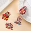 Cartoon New Year Refrigerator Magnets Chinese Style 3D Rotatable Magnet  Celebration Party