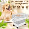 Collapsible Cat Dog Food Storage Container Large Capacity Moisture-proof Kitchen Grain Rice Storage Boxes with Removable Wheel