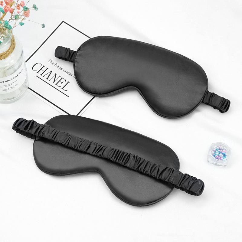 Double-Sided Imitation Silk Eye Mask - Light-Blocking, Breathable, Elastic Unisex Sleep Mask with Scrunchie.
