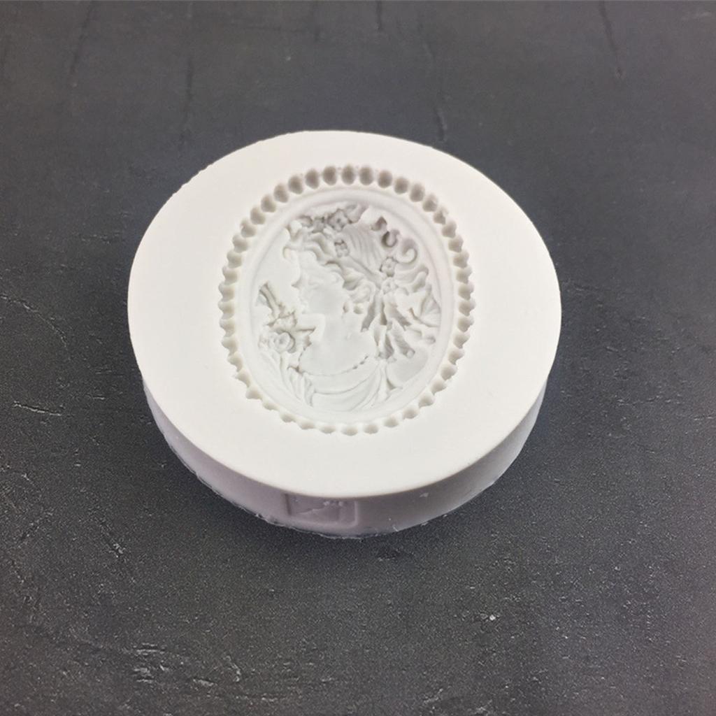 Vintage Viktoriánský Oválný Rám Foto Forma Portrét Královny Pečeť Fondánová Čokoládová Forma na Cukroví Čokoládová Mýdlová Pryskyřičná Forma