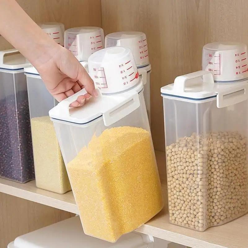 1.75/ 2.5/3L Food Grade Grain and Miscellaneous Grain Storage Box, Rice Bucket Storage Tank, Sealing Tank, Kitchen Utensil New