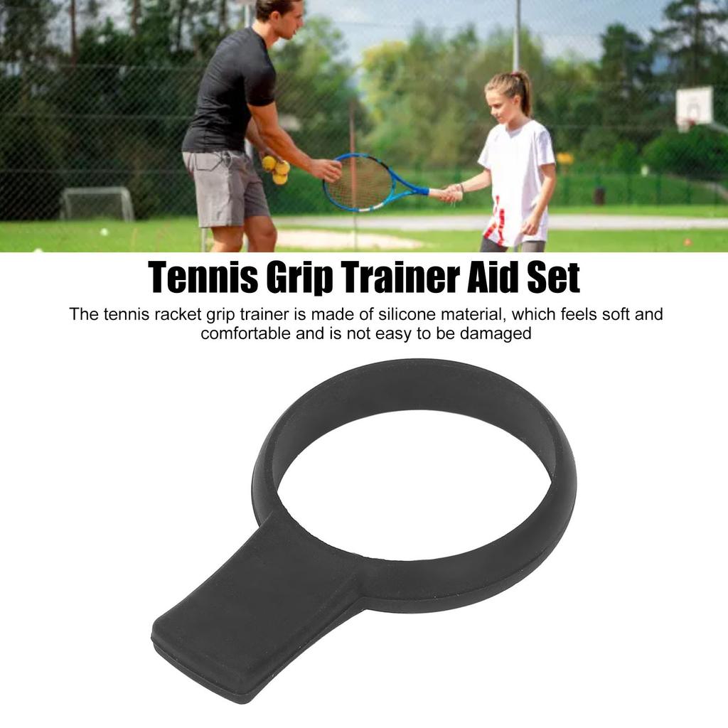 4PCS Tennis Grip Trainer Aid Tennis Tennis Racket Trainer Tool for Outdoor Sports Competitions Black